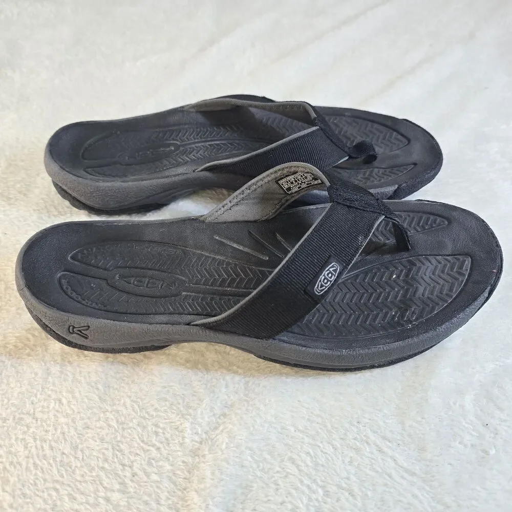 KEEN KMX 1019293 Mens Black Thong Sandals Flip Flops Size 8 Outdoor Comfort